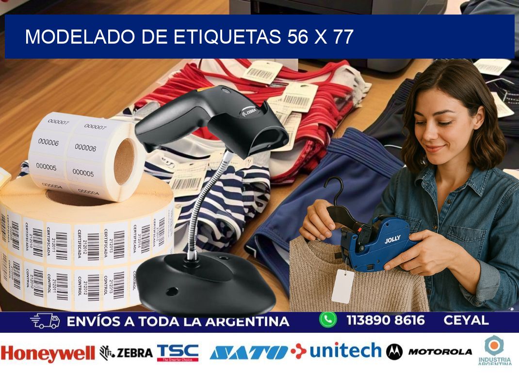 Modelado de etiquetas 56 x 77