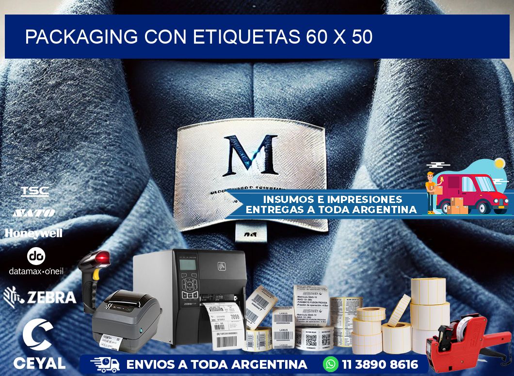 Packaging con etiquetas 60 x 50