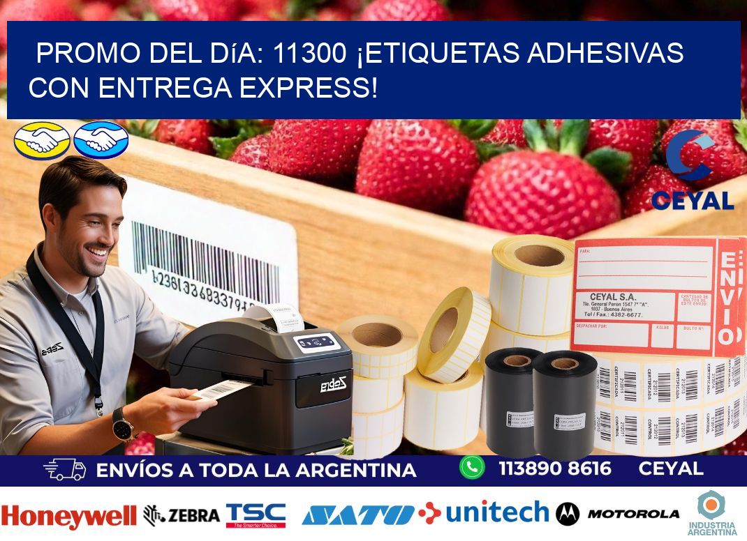 Promo del Día: 11300 ¡Etiquetas Adhesivas con Entrega Express!