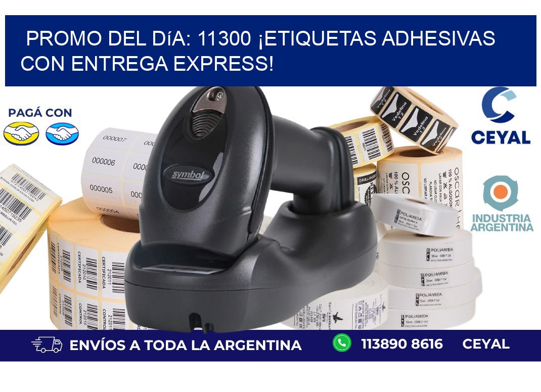 Promo del Día: 11300 ¡Etiquetas Adhesivas con Entrega Express!