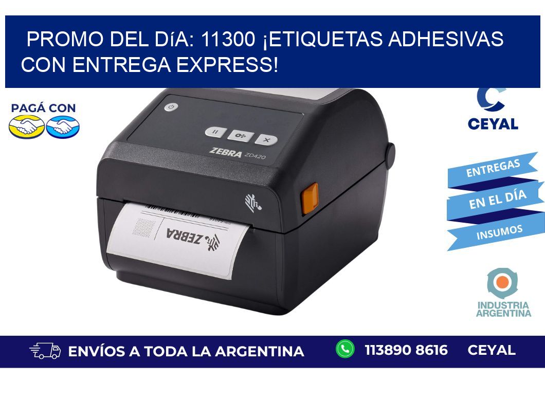 Promo del Día: 11300 ¡Etiquetas Adhesivas con Entrega Express!
