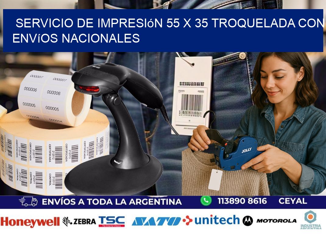 Servicio de impresión 55 x 35 troquelada con envíos nacionales