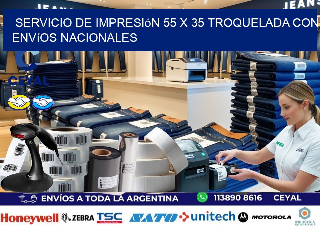 Servicio de impresión 55 x 35 troquelada con envíos nacionales