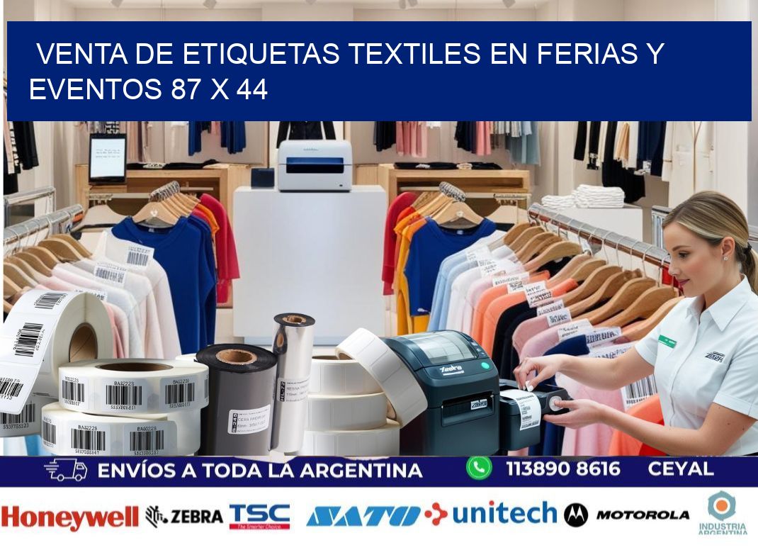 Venta de Etiquetas Textiles en Ferias y Eventos 87 x 44