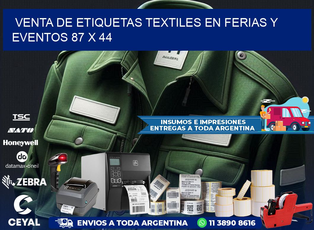 Venta de Etiquetas Textiles en Ferias y Eventos 87 x 44
