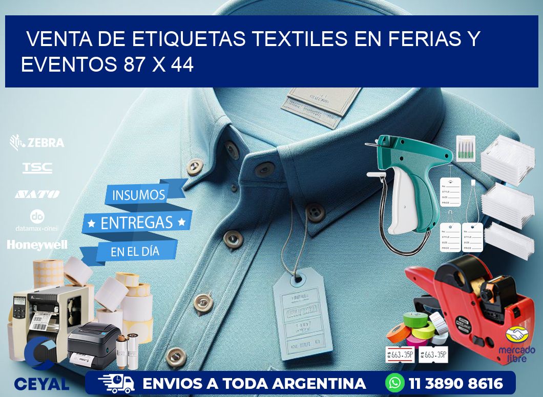 Venta de Etiquetas Textiles en Ferias y Eventos 87 x 44