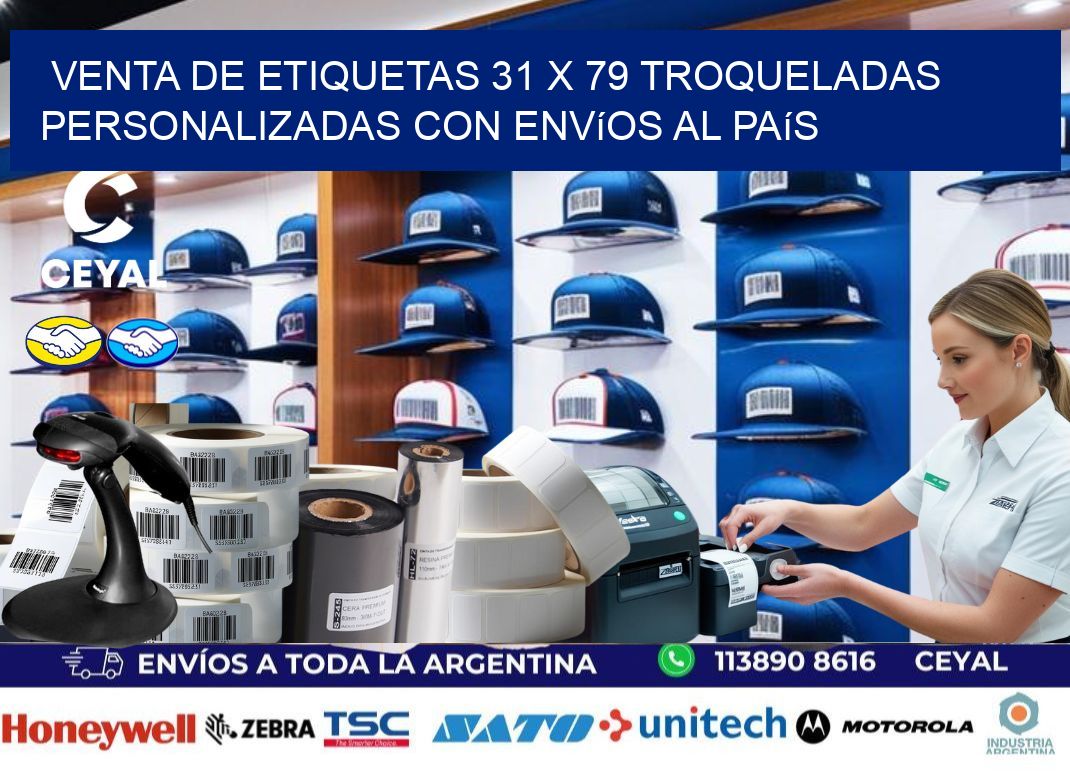 Venta de etiquetas 31 x 79 troqueladas personalizadas con envíos al país