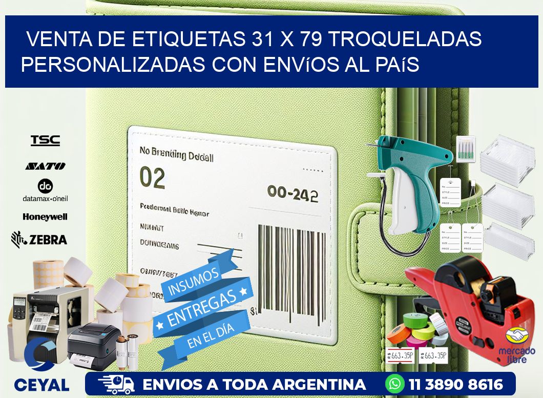 Venta de etiquetas 31 x 79 troqueladas personalizadas con envíos al país