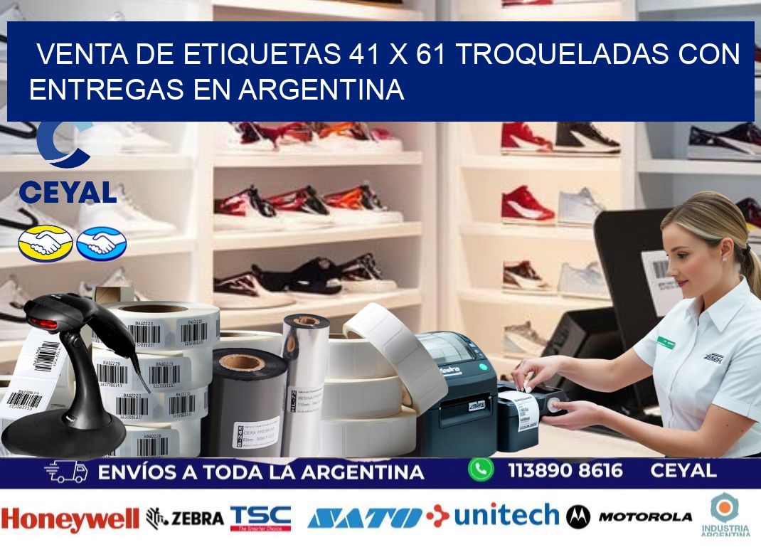 Venta de etiquetas 41 x 61 troqueladas con entregas en Argentina