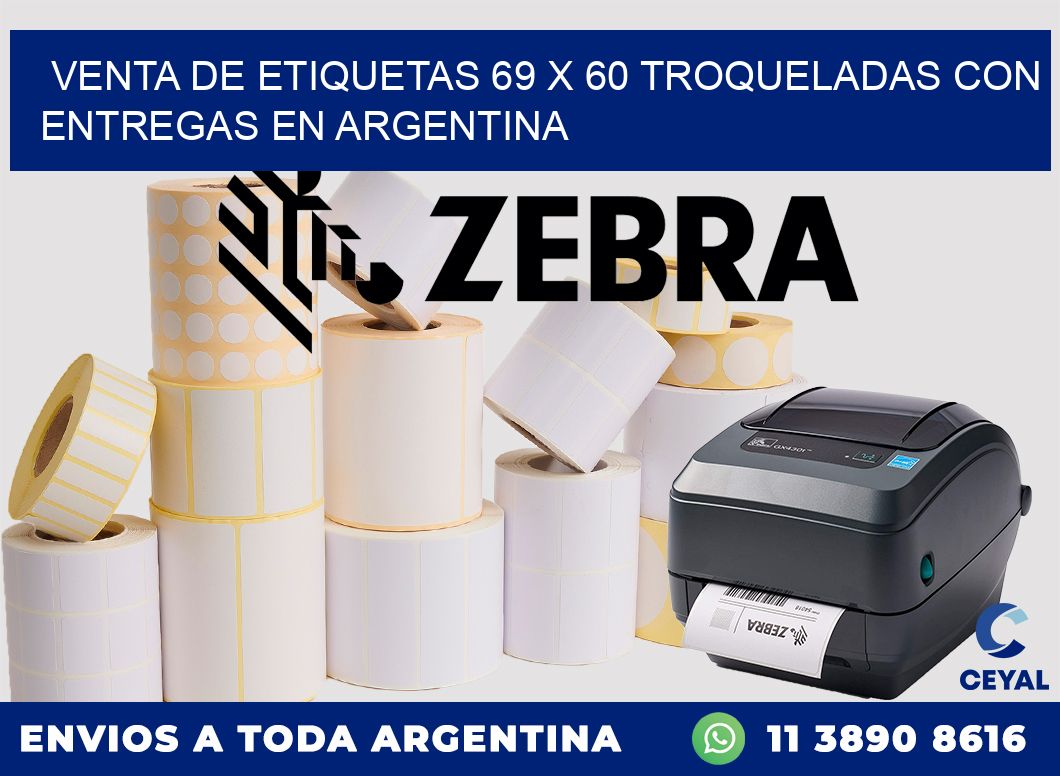 Venta de etiquetas 69 x 60 troqueladas con entregas en Argentina