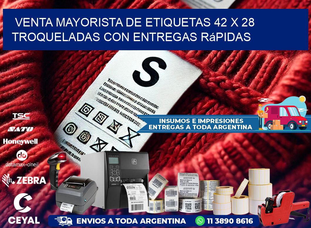 Venta mayorista de etiquetas 42 x 28 troqueladas con entregas rápidas