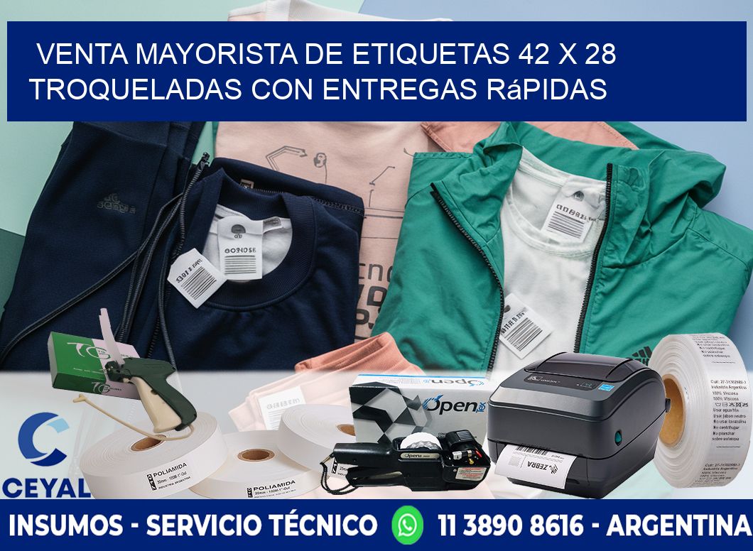 Venta mayorista de etiquetas 42 x 28 troqueladas con entregas rápidas