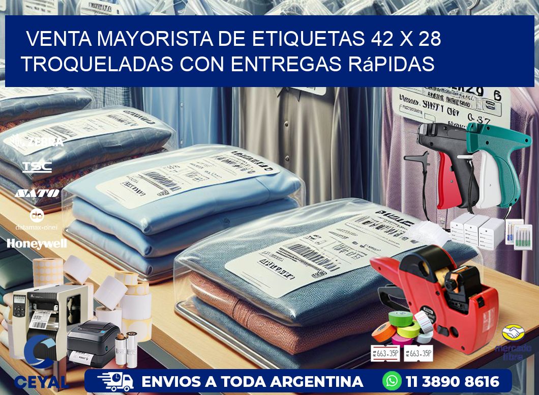 Venta mayorista de etiquetas 42 x 28 troqueladas con entregas rápidas