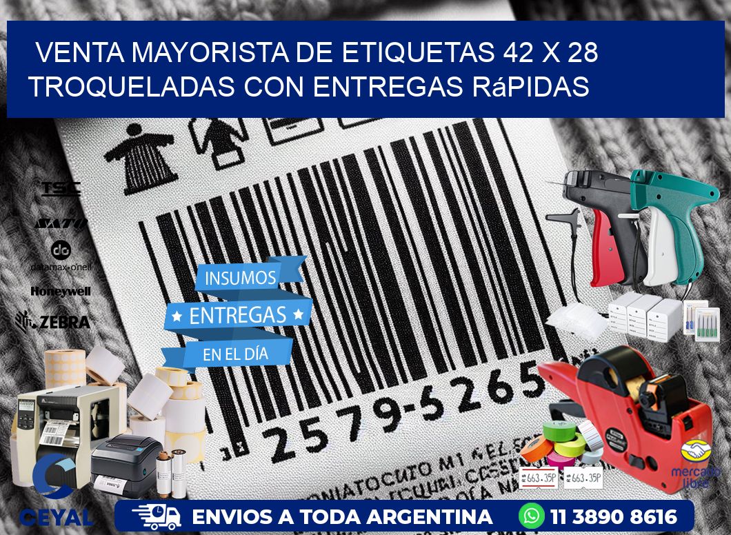 Venta mayorista de etiquetas 42 x 28 troqueladas con entregas rápidas