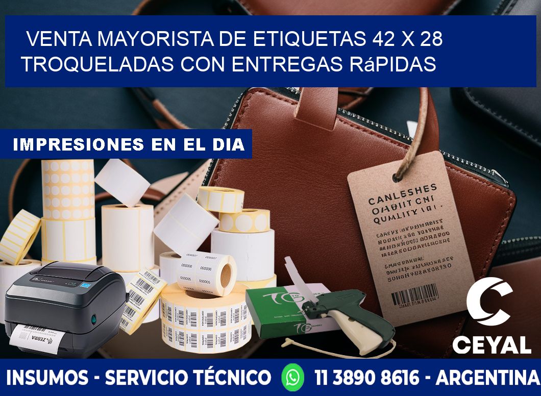 Venta mayorista de etiquetas 42 x 28 troqueladas con entregas rápidas