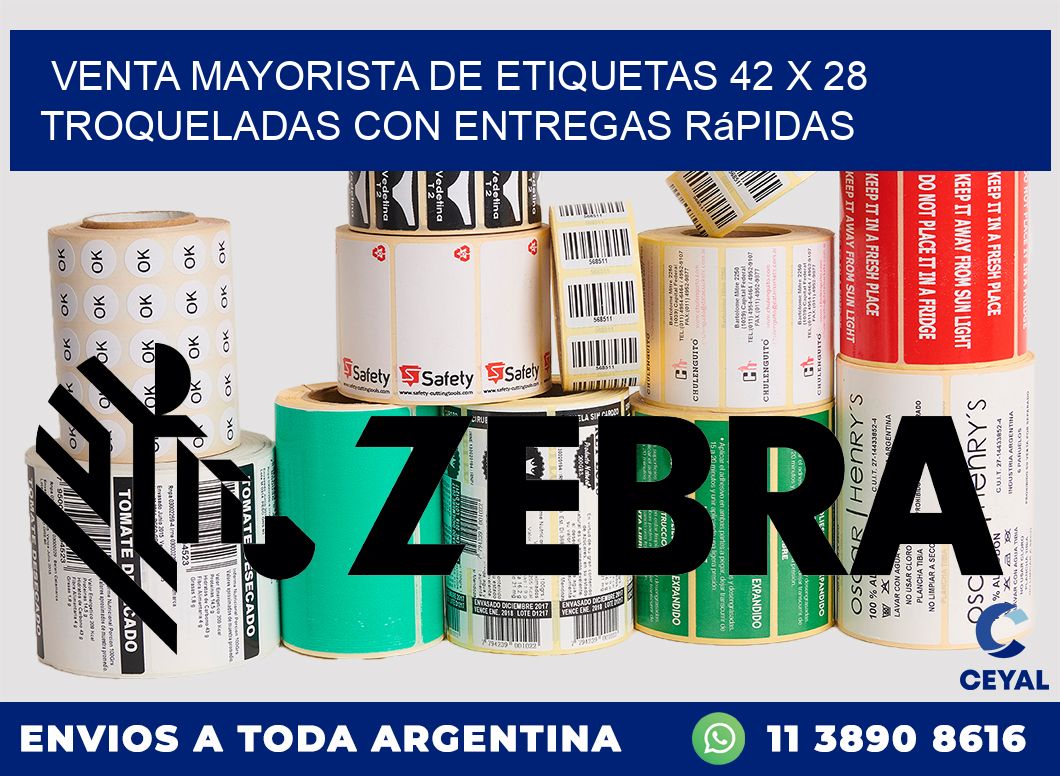 Venta mayorista de etiquetas 42 x 28 troqueladas con entregas rápidas