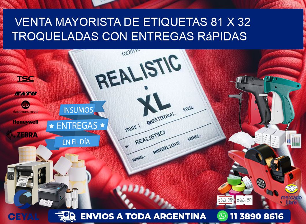 Venta mayorista de etiquetas 81 x 32 troqueladas con entregas rápidas