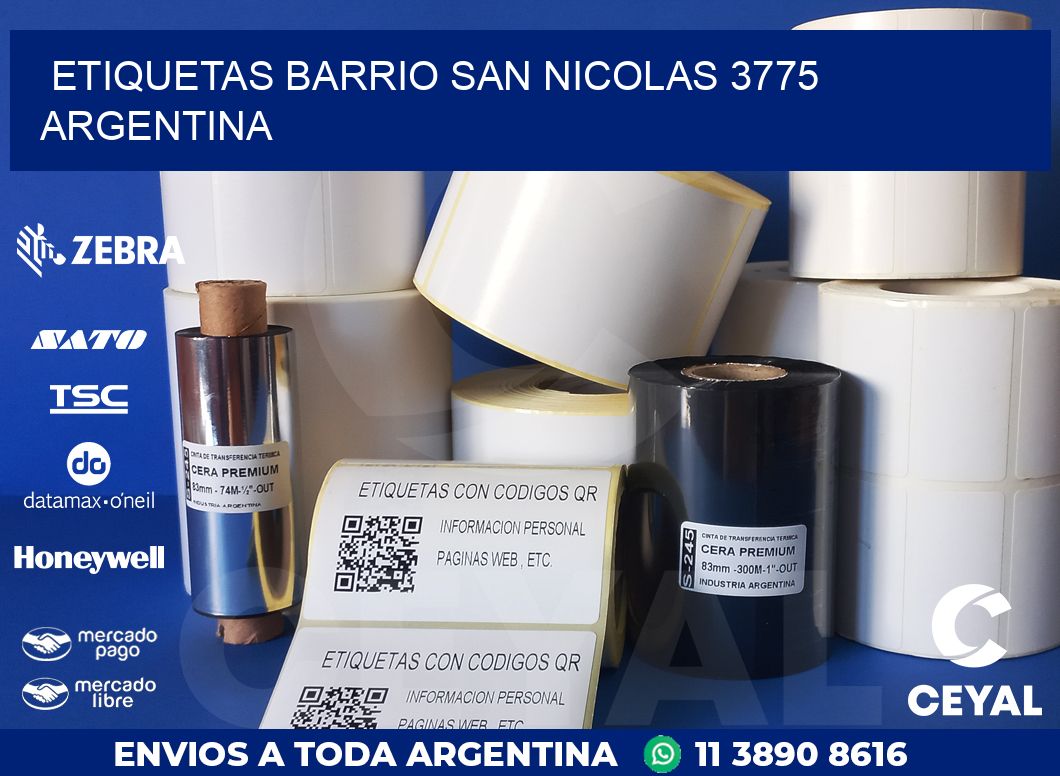 etiquetas barrio san nicolas 3775 argentina