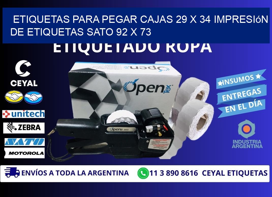 etiquetas para pegar cajas 29 x 34 impresión de etiquetas sato 92 x 73
