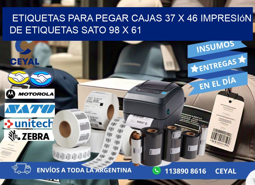 etiquetas para pegar cajas 37 x 46 impresión de etiquetas sato 98 x 61