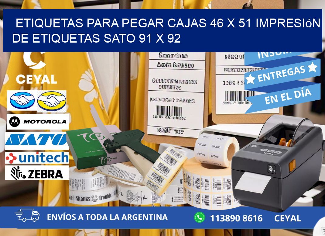 etiquetas para pegar cajas 46 x 51 impresión de etiquetas sato 91 x 92