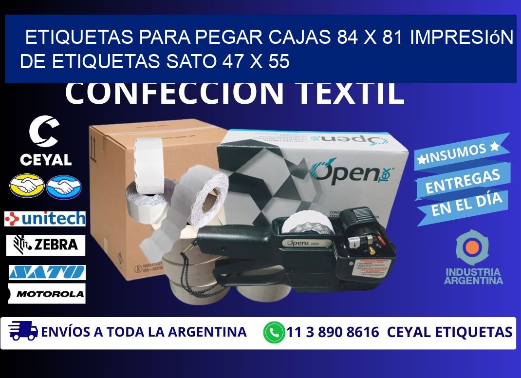 etiquetas para pegar cajas 84 x 81 impresión de etiquetas sato 47 x 55