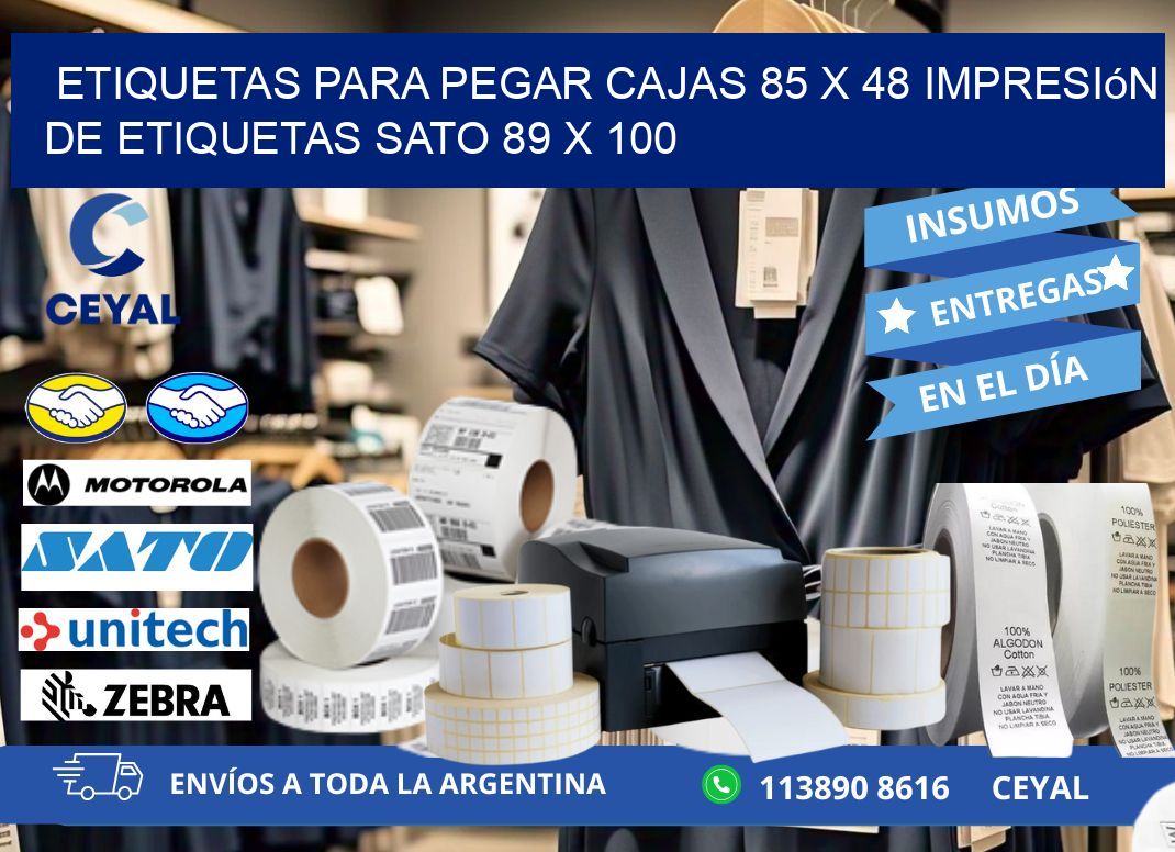 etiquetas para pegar cajas 85 x 48 impresión de etiquetas sato 89 x 100