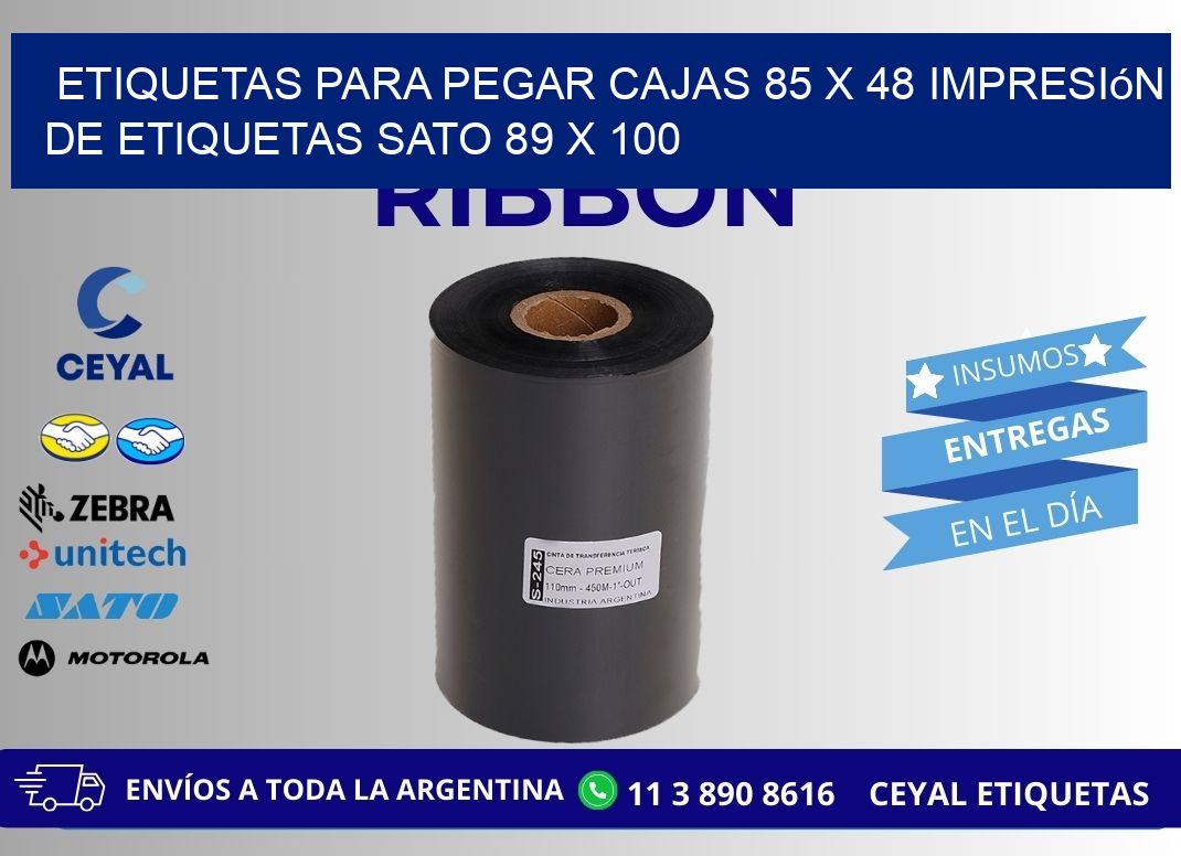 etiquetas para pegar cajas 85 x 48 impresión de etiquetas sato 89 x 100