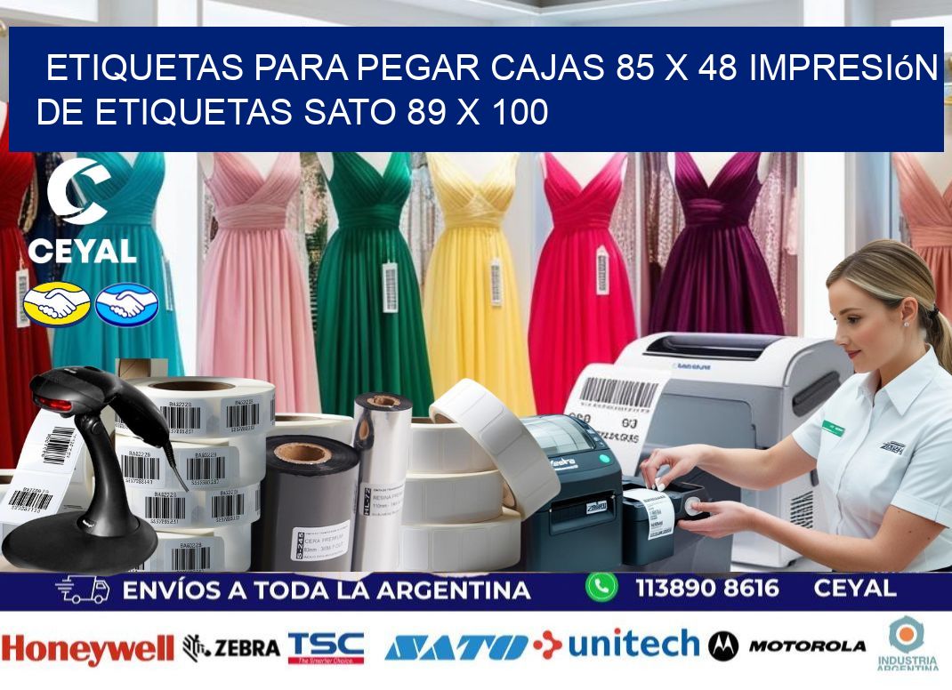 etiquetas para pegar cajas 85 x 48 impresión de etiquetas sato 89 x 100