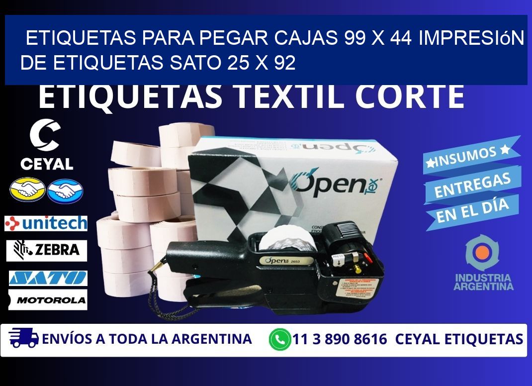 etiquetas para pegar cajas 99 x 44 impresión de etiquetas sato 25 x 92