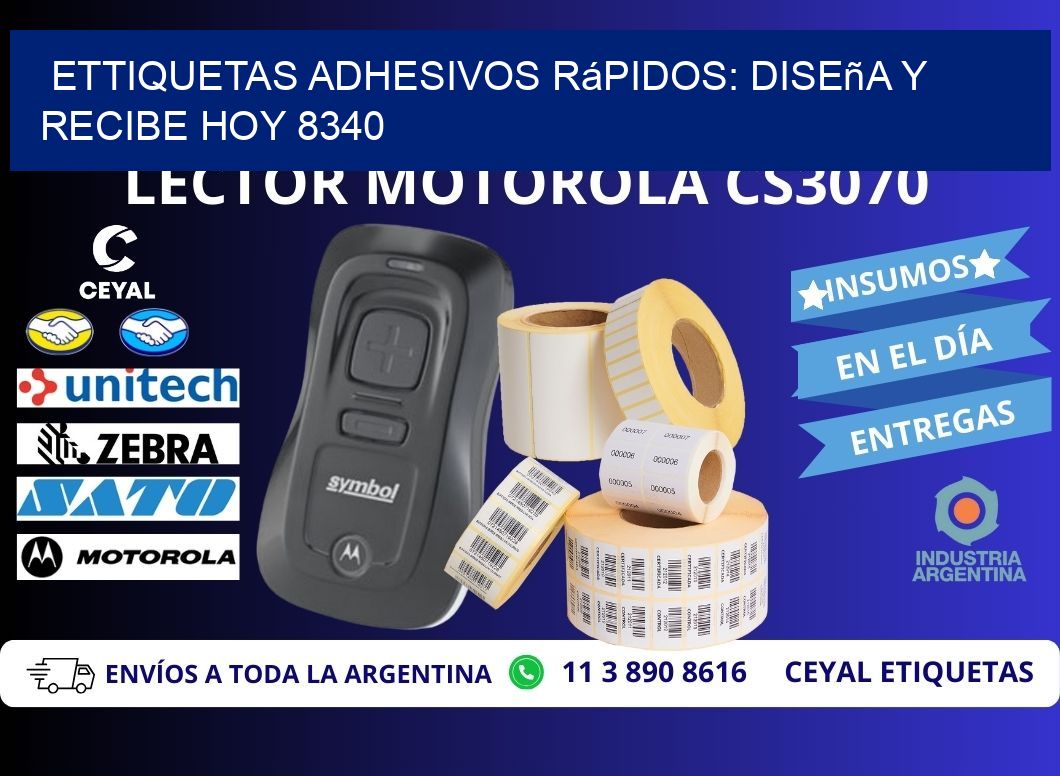 ettiquetas Adhesivos Rápidos: Diseña y Recibe Hoy 8340