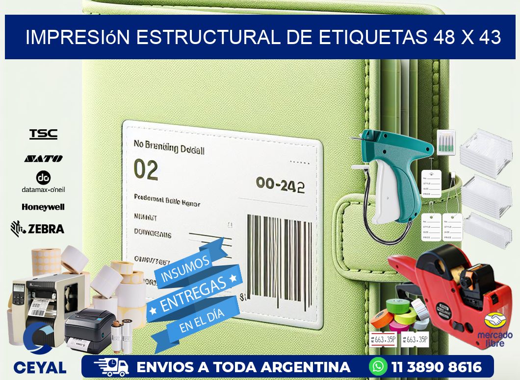 impresión estructural de etiquetas 48 x 43