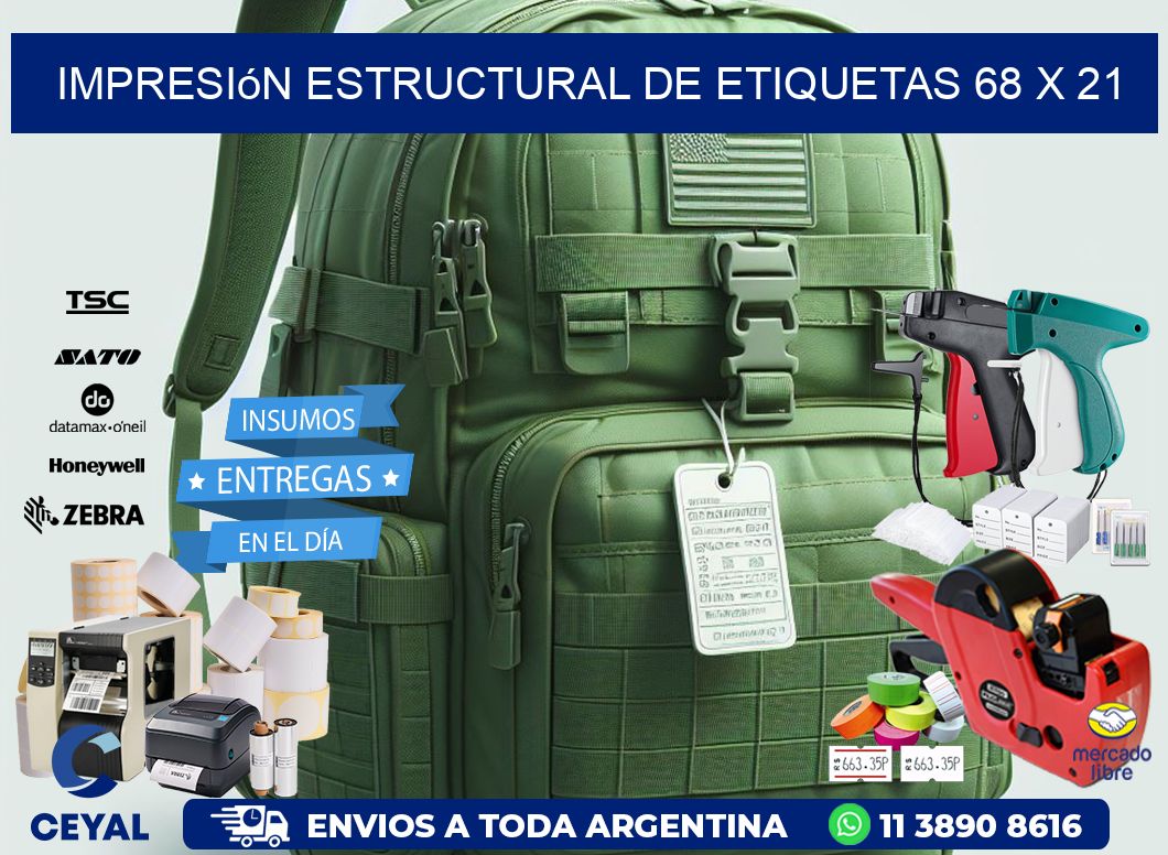 impresión estructural de etiquetas 68 x 21