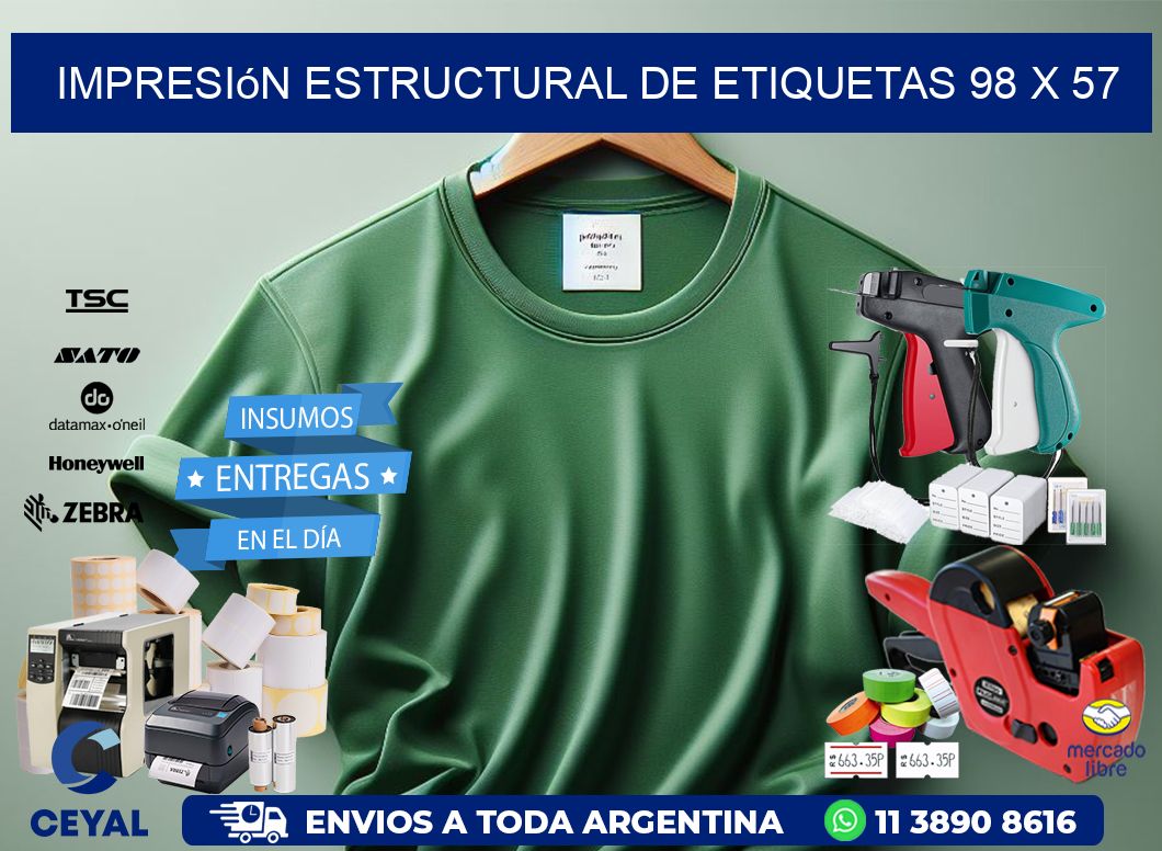 impresión estructural de etiquetas 98 x 57