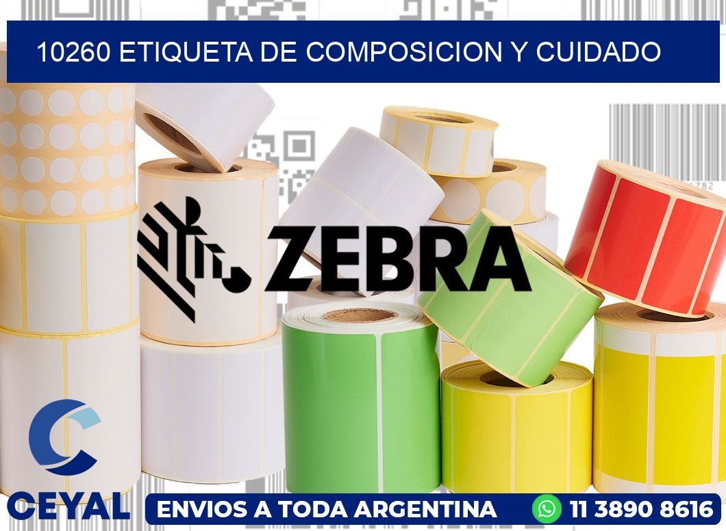 10260 etiqueta de composicion y cuidado