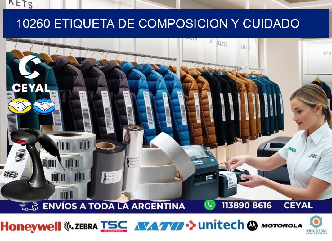 10260 etiqueta de composicion y cuidado