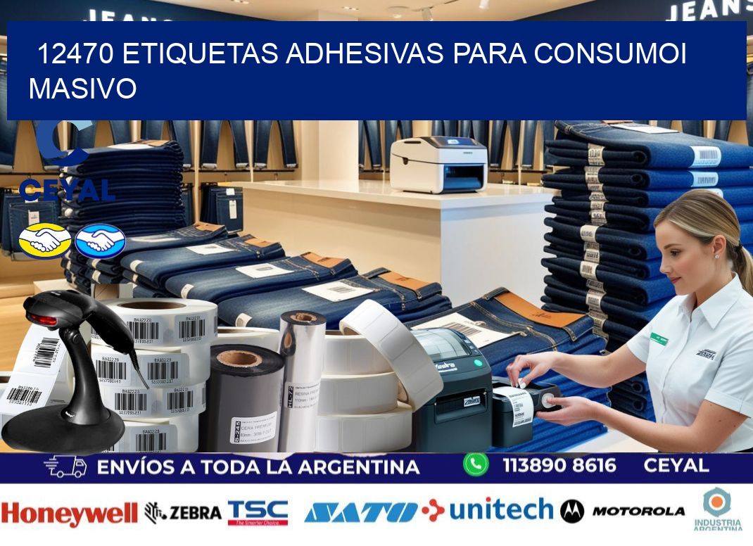 12470 Etiquetas adhesivas para consumoi masivo