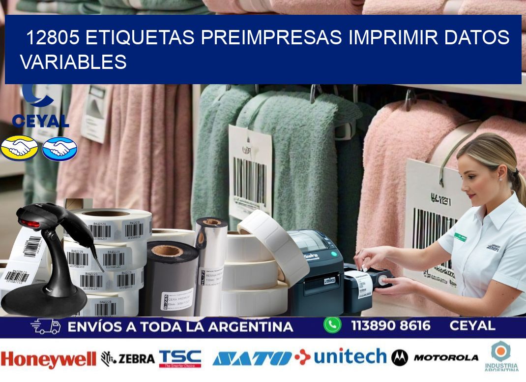 12805 Etiquetas preimpresas imprimir datos variables