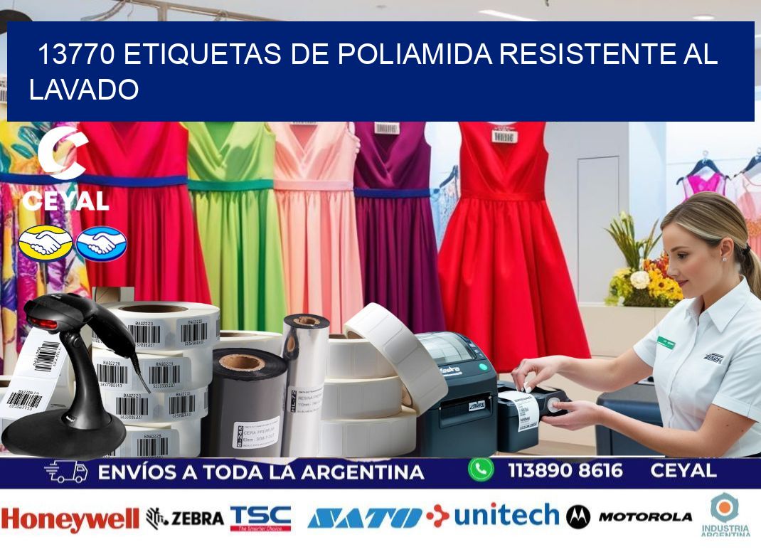 13770 Etiquetas de poliamida resistente al lavado