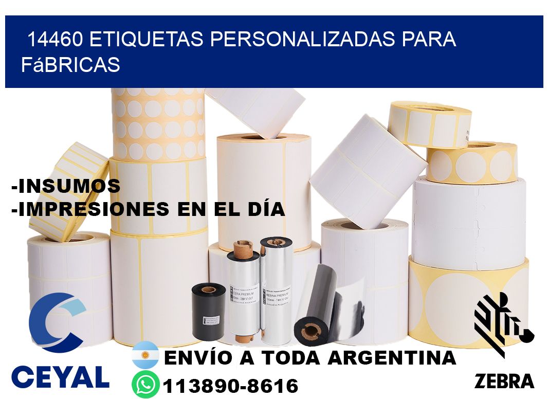14460 Etiquetas personalizadas para fábricas