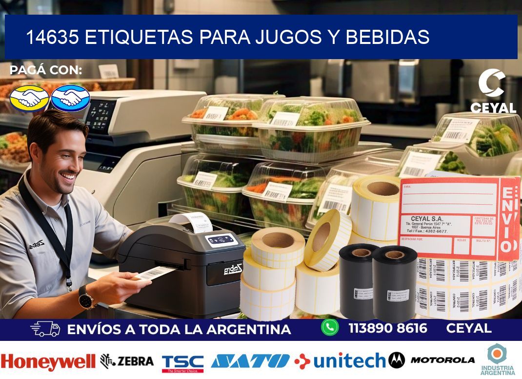 14635 Etiquetas para jugos y bebidas