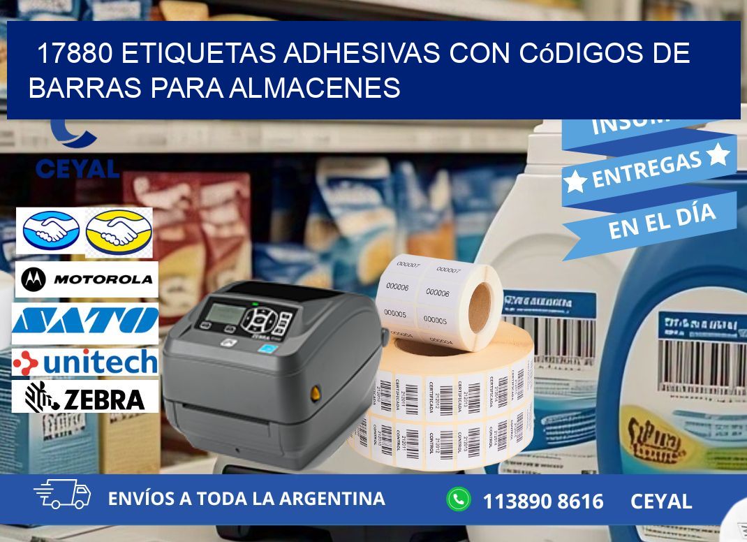 17880 etiquetas adhesivas con códigos de barras para almacenes