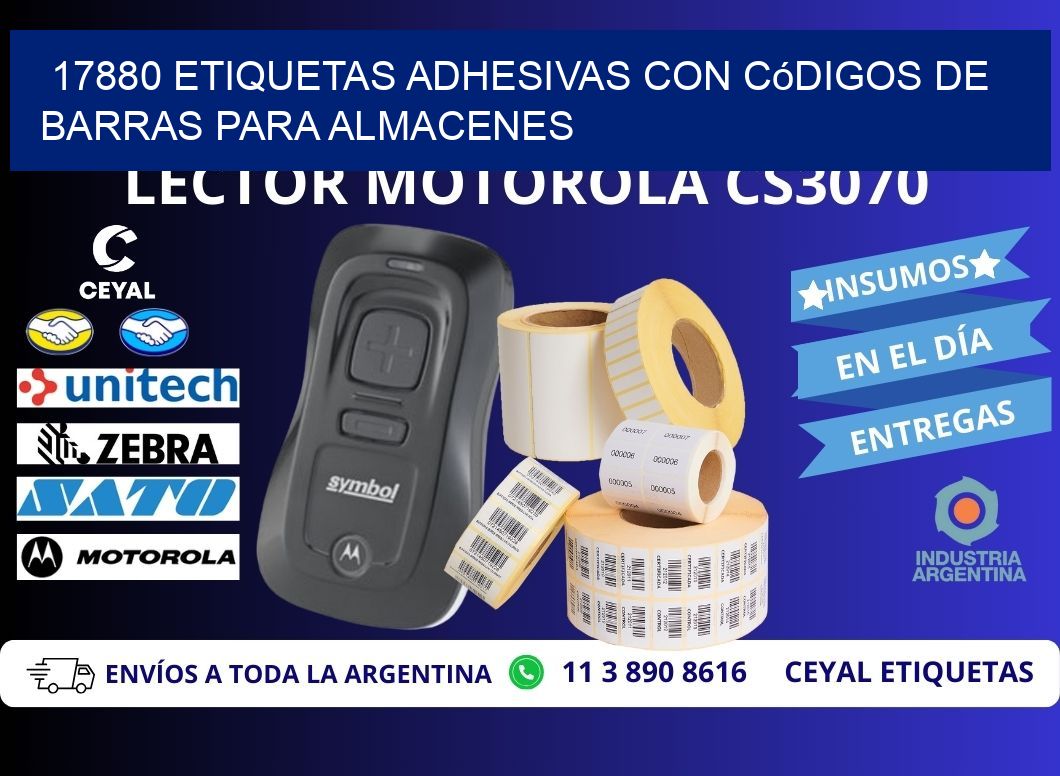 17880 etiquetas adhesivas con códigos de barras para almacenes