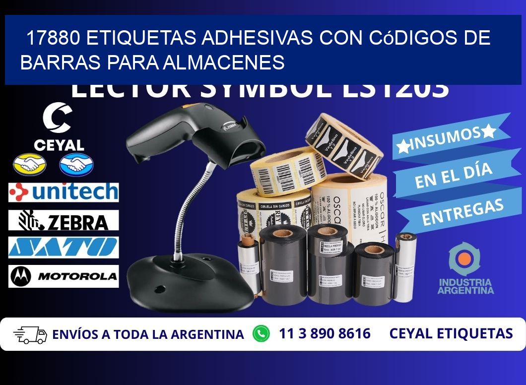 17880 etiquetas adhesivas con códigos de barras para almacenes