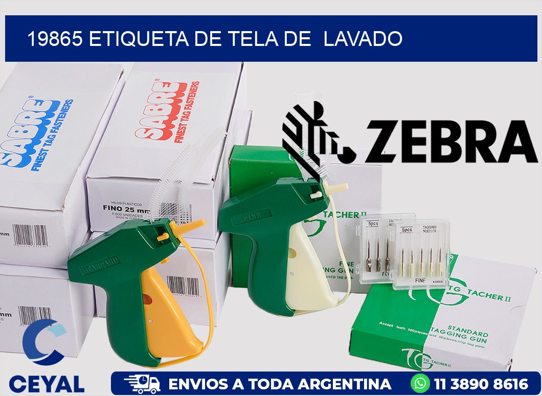 19865 etiqueta de tela de  lavado