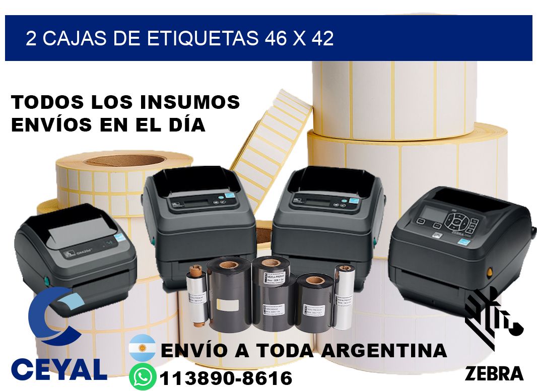 2 cajas de etiquetas 46 x 42
