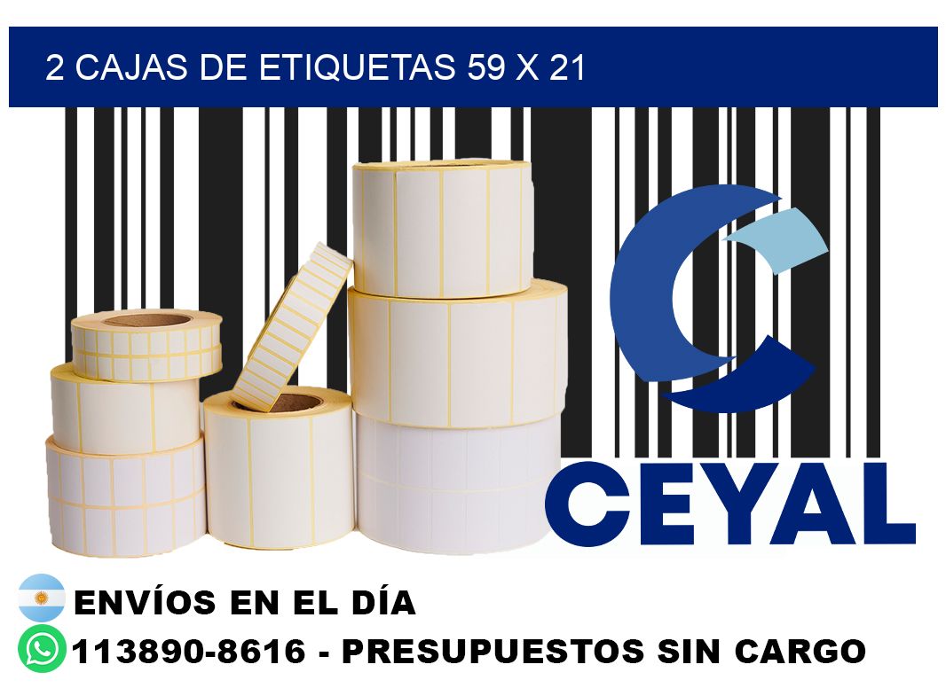 2 cajas de etiquetas 59 x 21