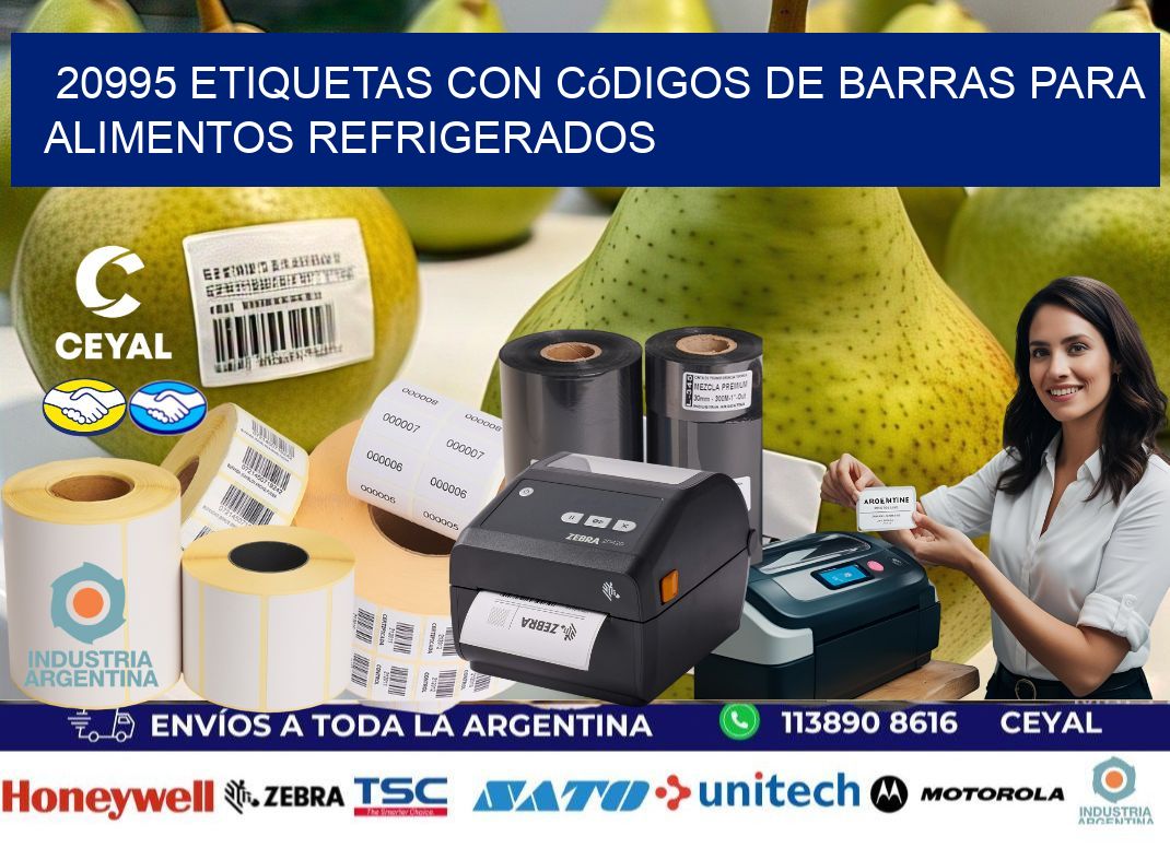 20995 Etiquetas con códigos de barras para alimentos refrigerados