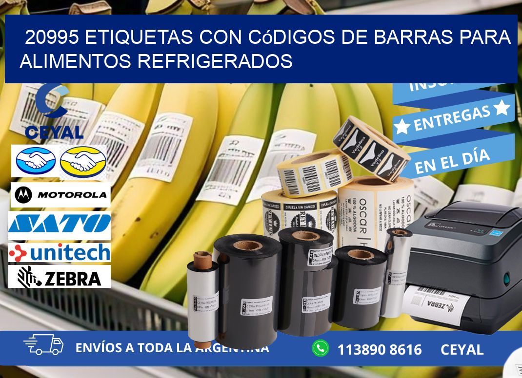 20995 Etiquetas con códigos de barras para alimentos refrigerados
