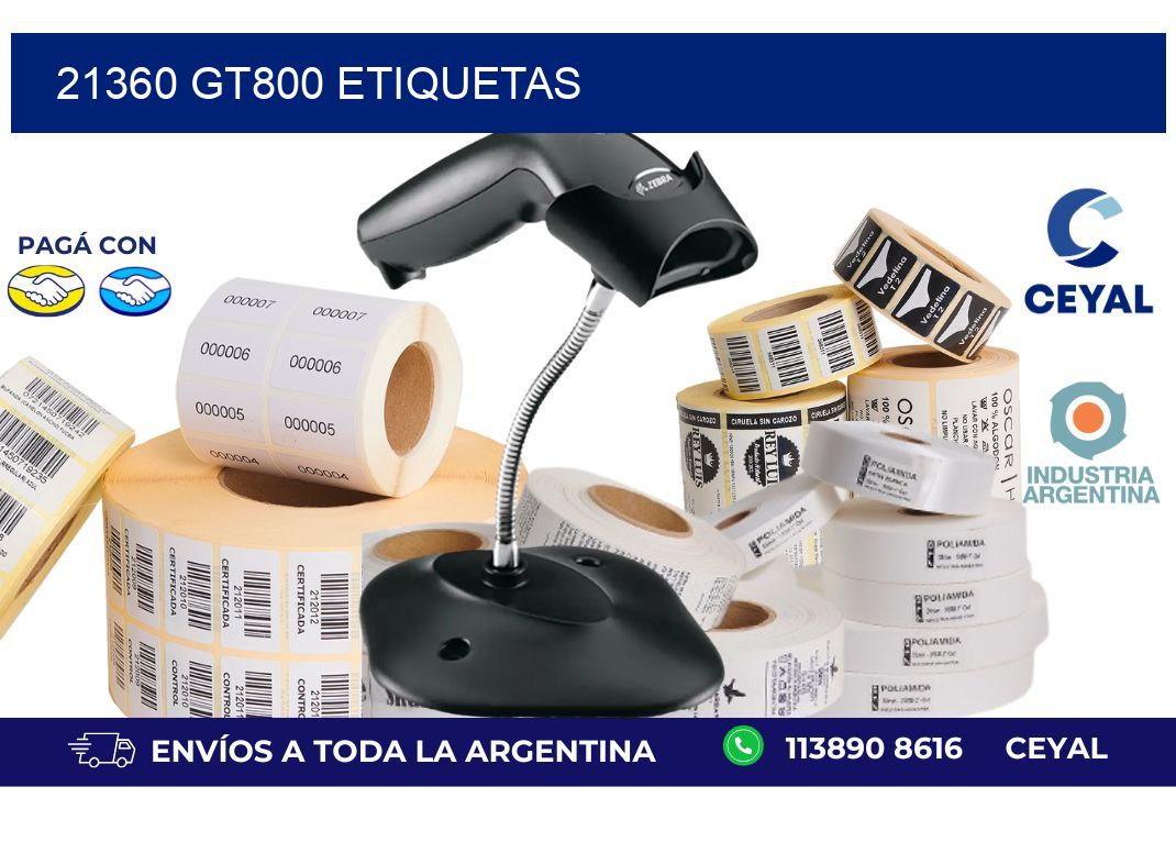 21360 GT800 etiquetas